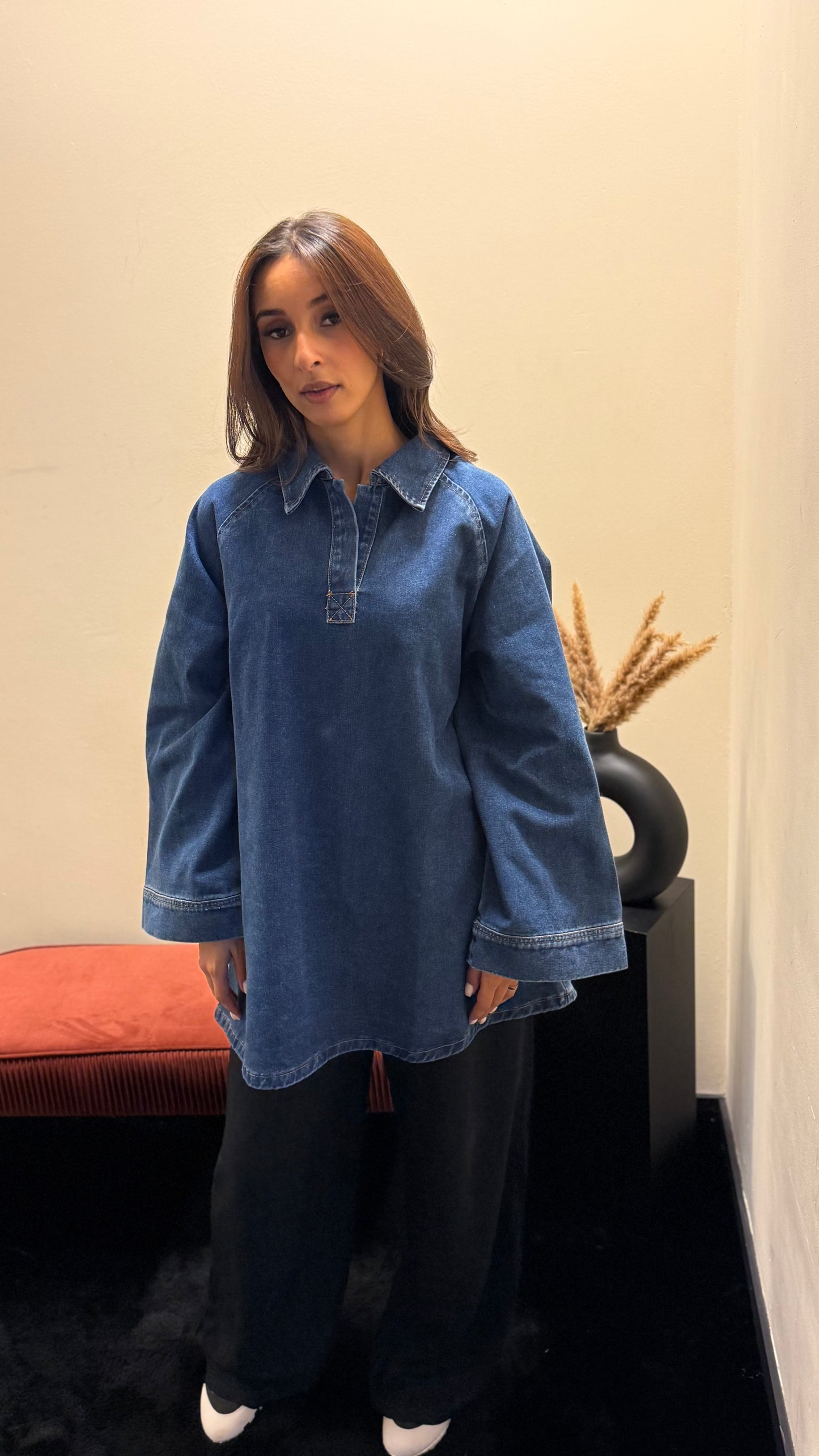 Nayra denim blouse dark Blue