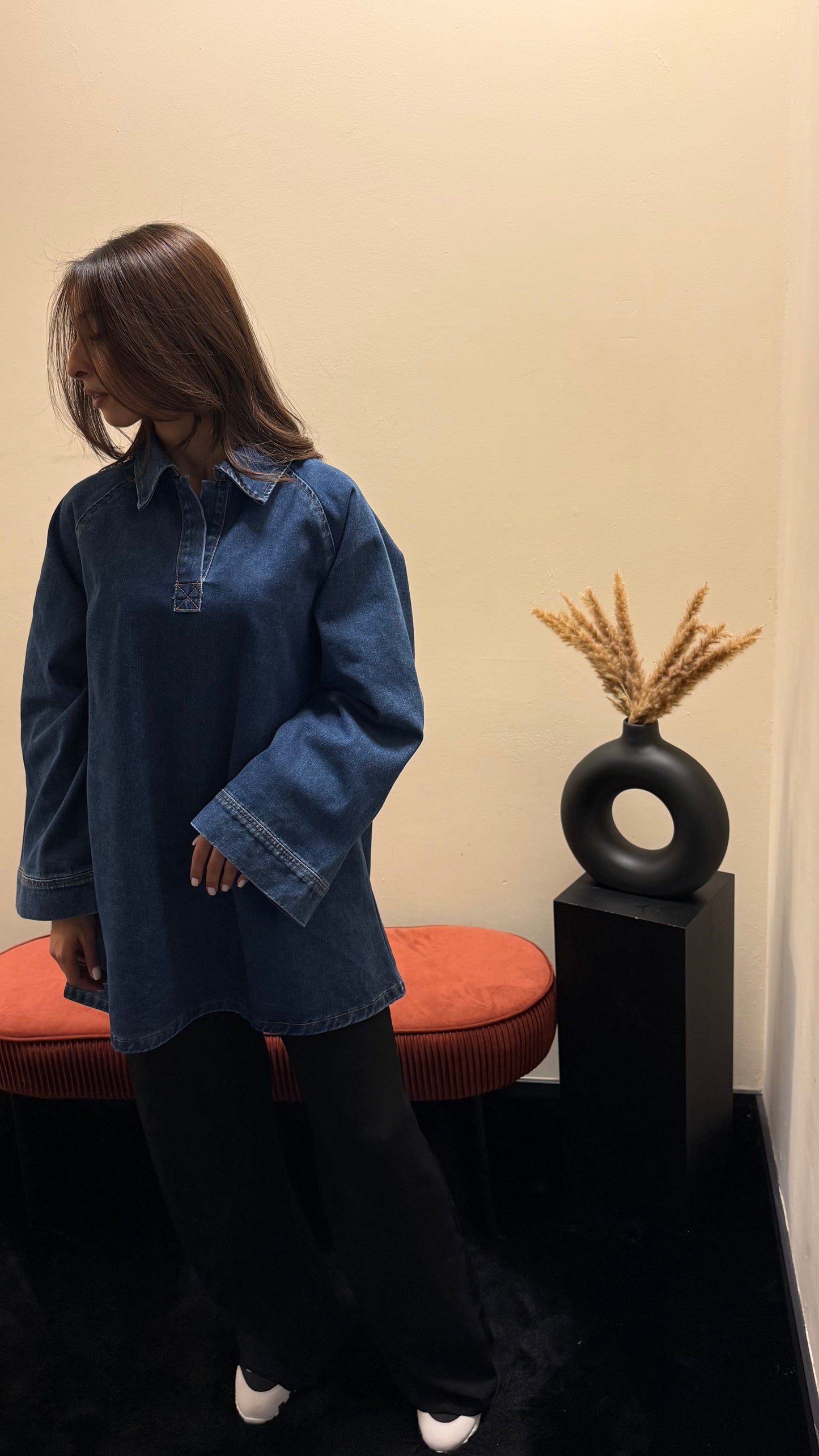 Nayra denim blouse dark Blue