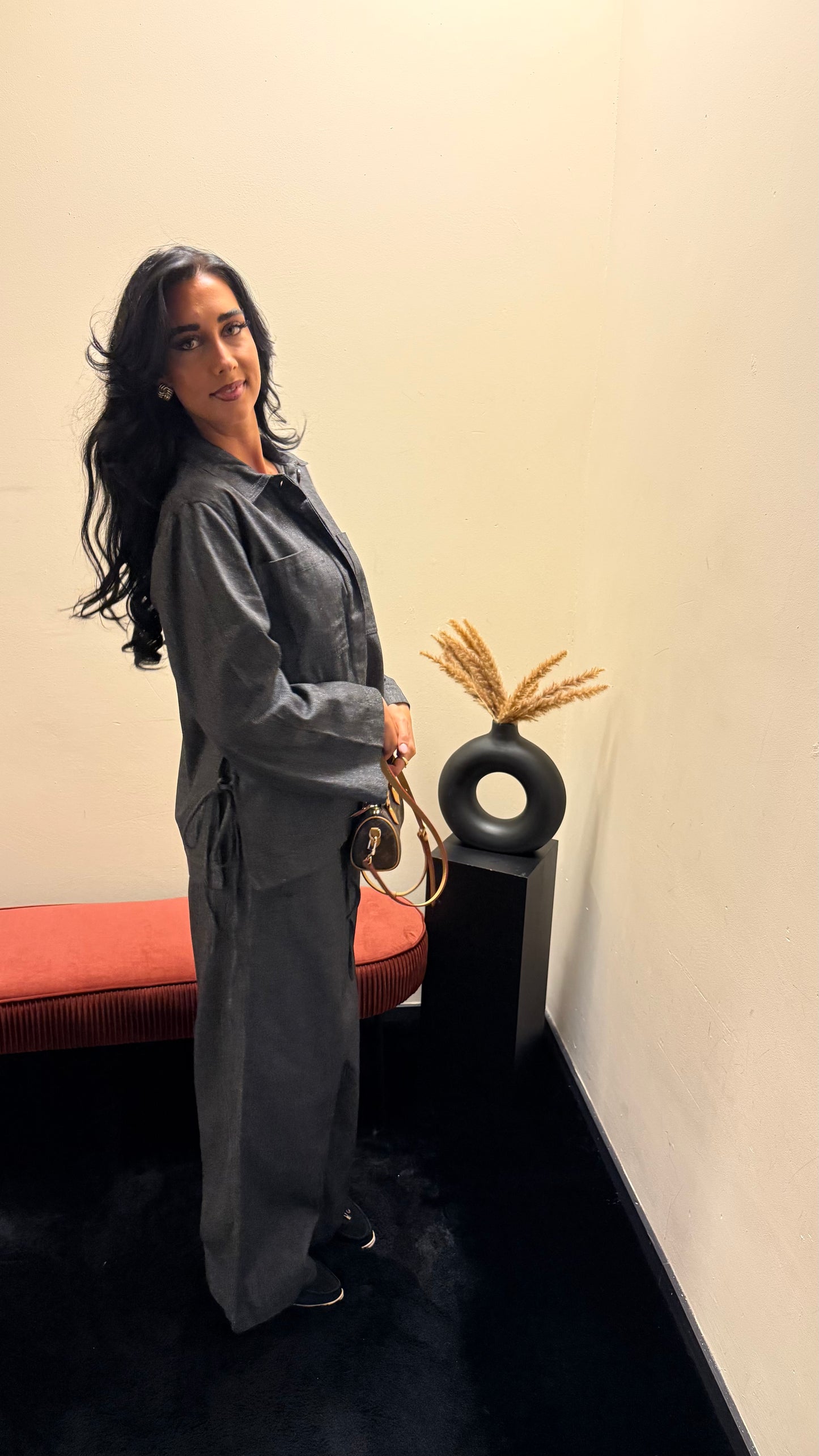 Cynthia denim set Gray