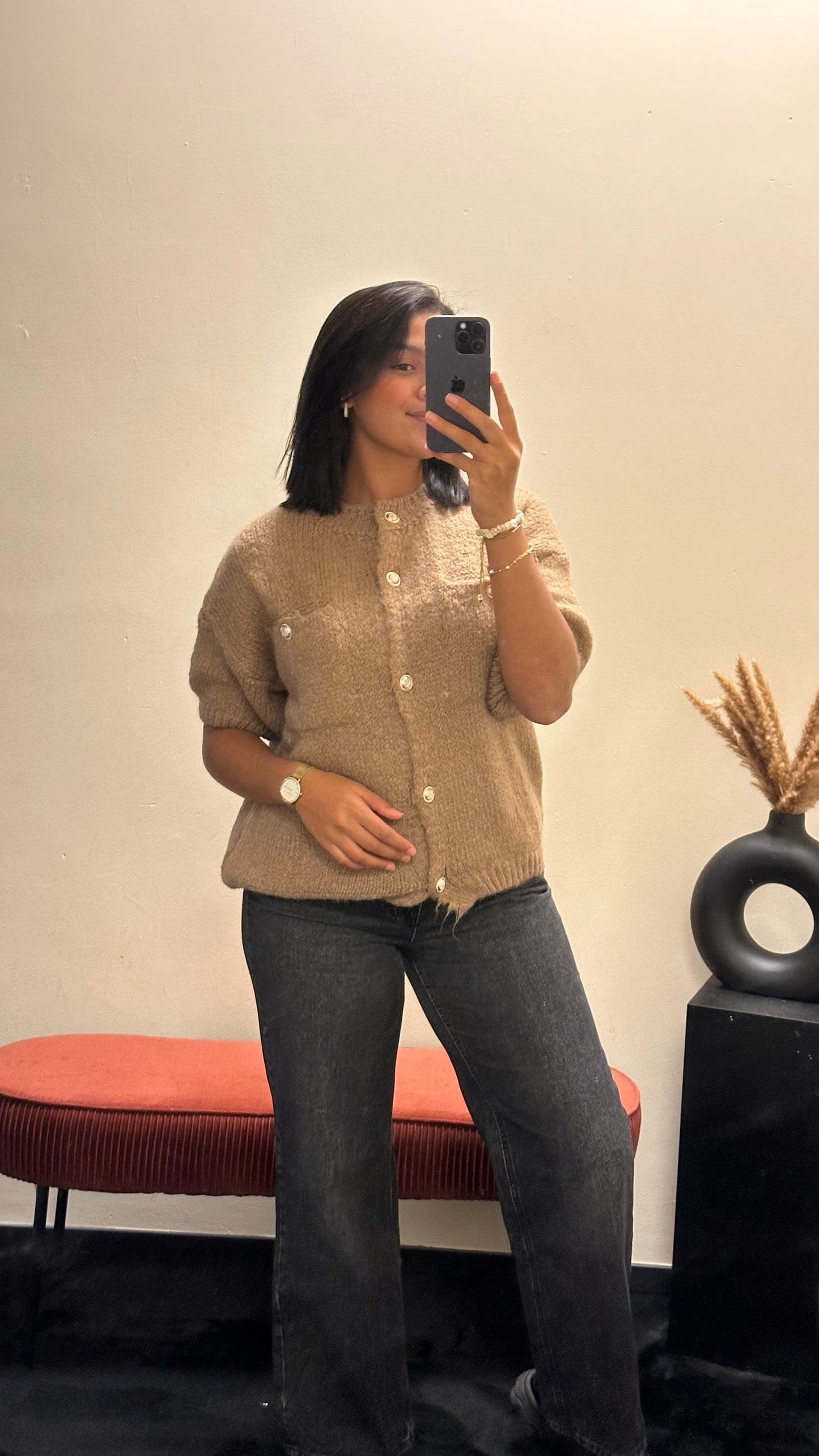 Comfy Elvi top Brown