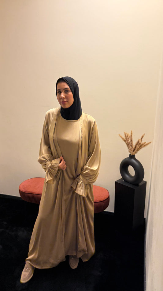 Mays abaya set Beige